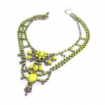 Clara Neon Yellow Bubble Crystal Ctatement Necklace